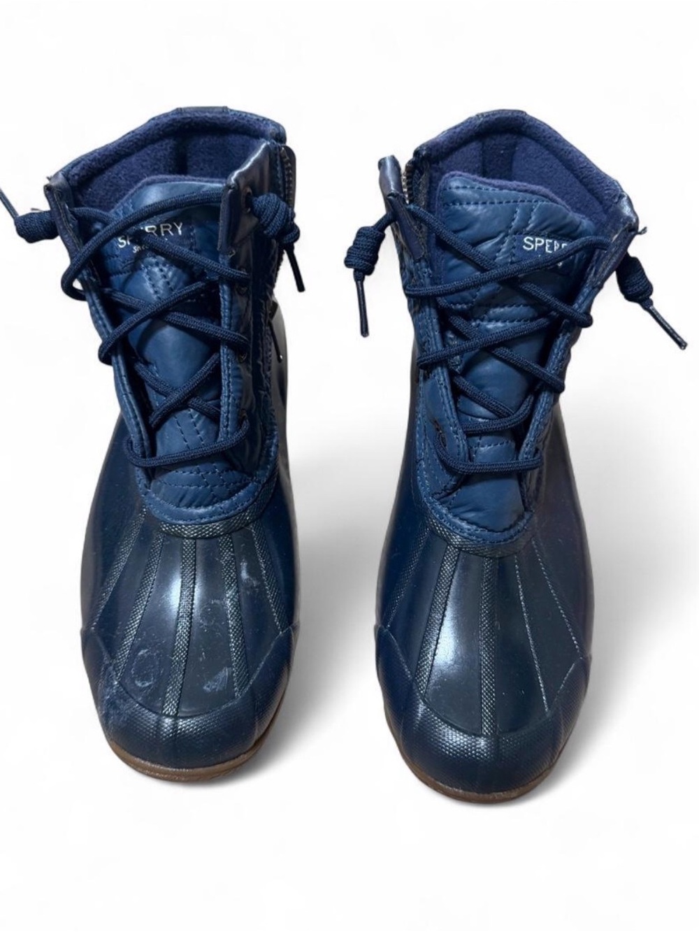 Sperry Women 7 Navy Waterproof Duck Boots